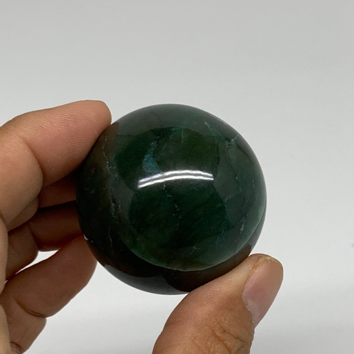 101g, 1.7"(41mm) Green Zade Stone Sphere Gemstone,Healing Crystal, B35255