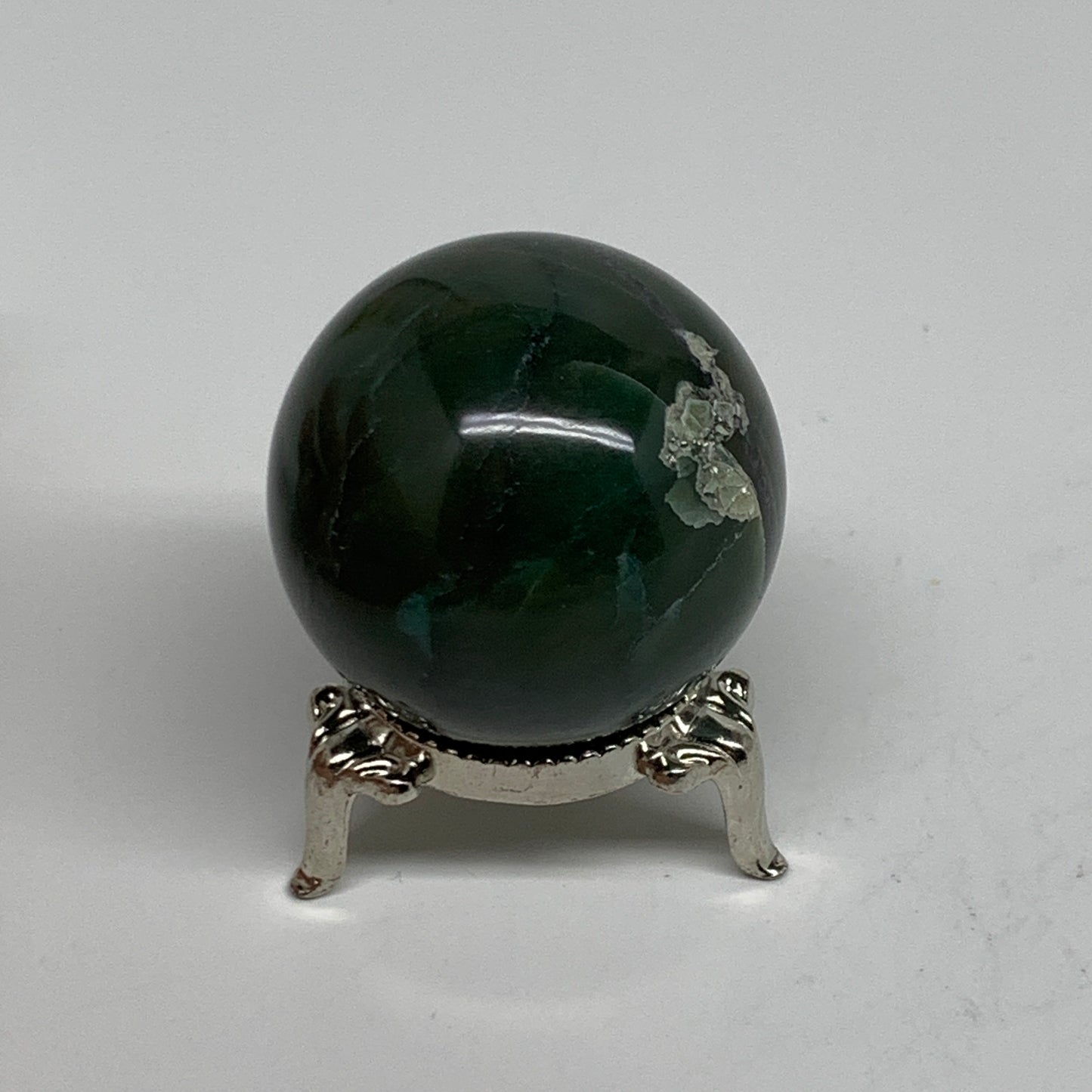 101g, 1.7"(41mm) Green Zade Stone Sphere Gemstone,Healing Crystal, B35255