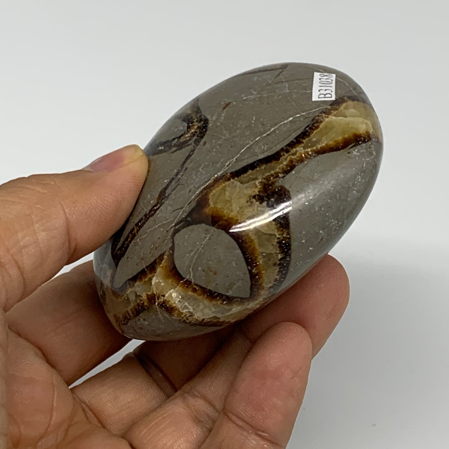 0.5 lbs, 2.5"x2.8"x1.4" Septarian Nodules Heart Polished Healing Crystal, B31038