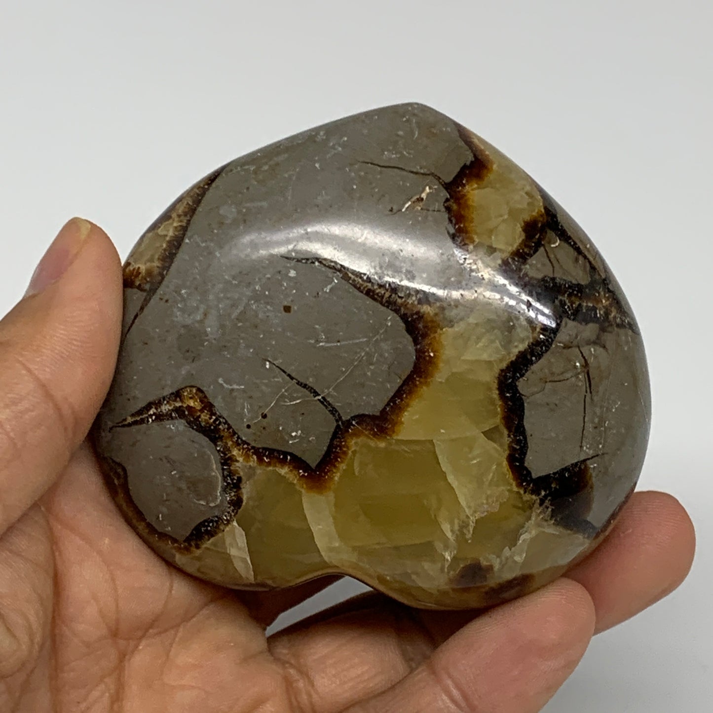 0.5 lbs, 2.5"x2.8"x1.4" Septarian Nodules Heart Polished Healing Crystal, B31038