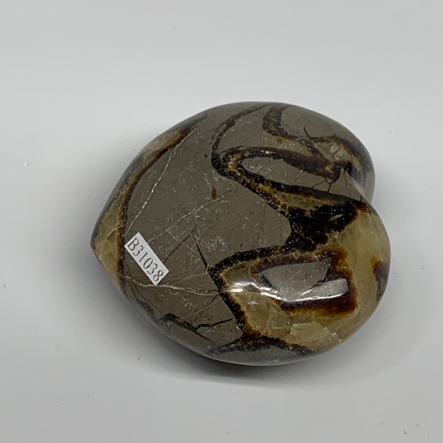 0.5 lbs, 2.5"x2.8"x1.4" Septarian Nodules Heart Polished Healing Crystal, B31038