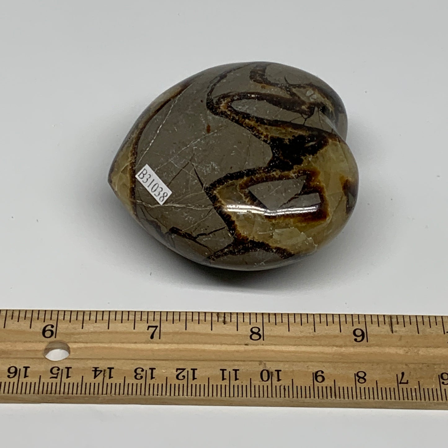 0.5 lbs, 2.5"x2.8"x1.4" Septarian Nodules Heart Polished Healing Crystal, B31038