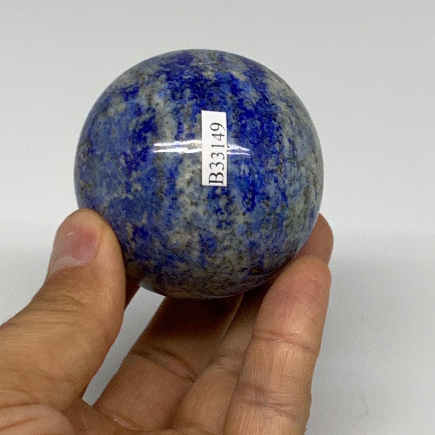 0.55 lbs, 2.1" (54mm), Lapis Lazuli Sphere Ball Gemstone @Afghanistan, B33149