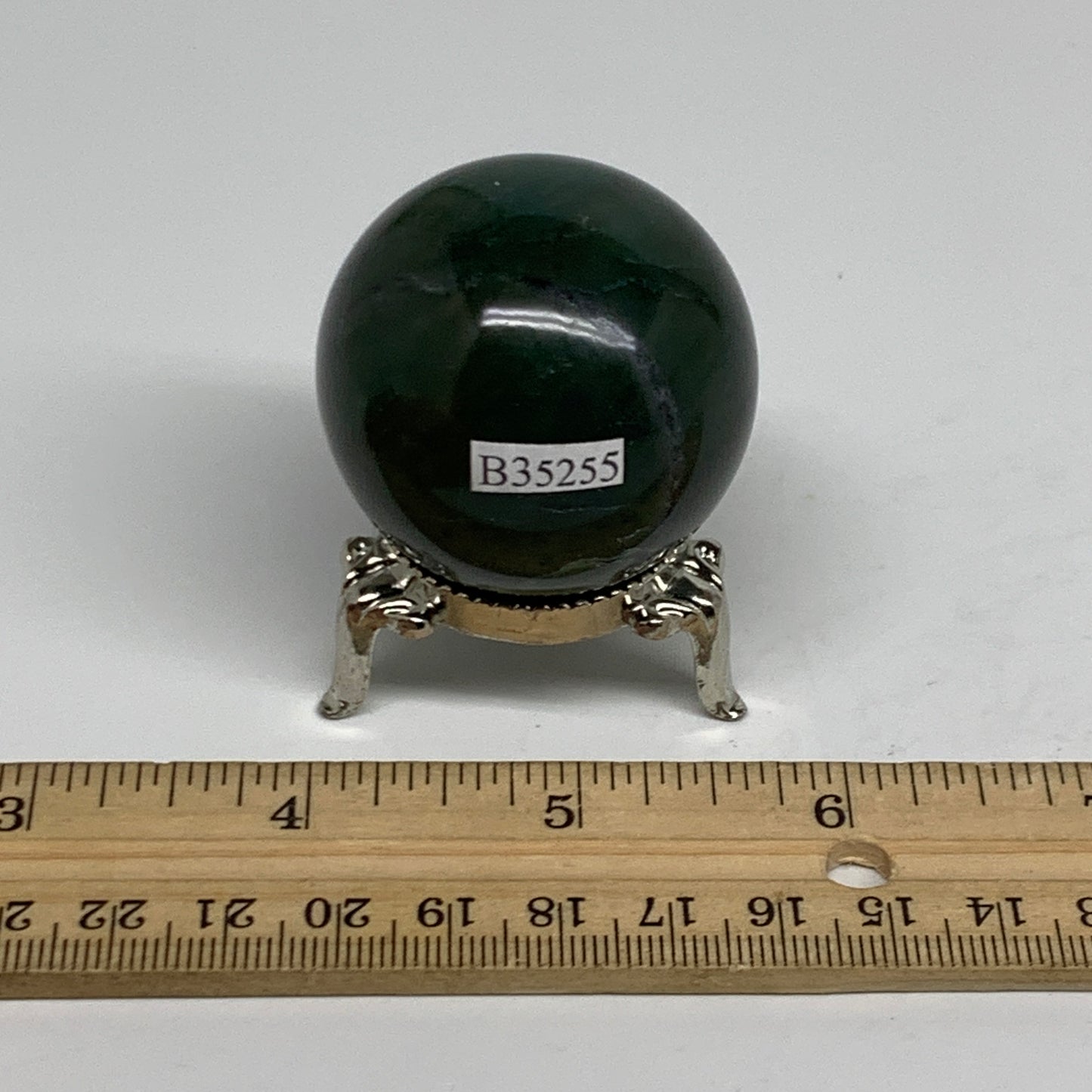 101g, 1.7"(41mm) Green Zade Stone Sphere Gemstone,Healing Crystal, B35255