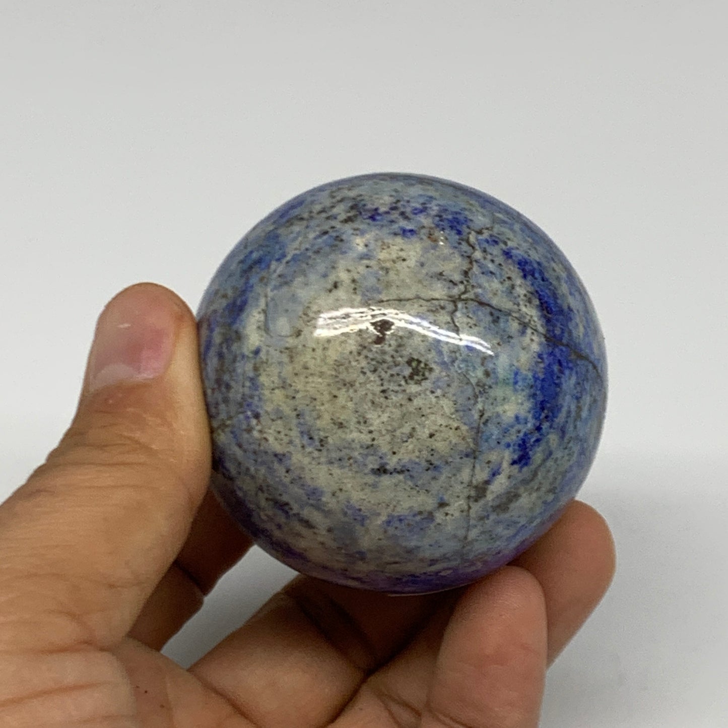0.55 lbs, 2.1" (54mm), Lapis Lazuli Sphere Ball Gemstone @Afghanistan, B33149