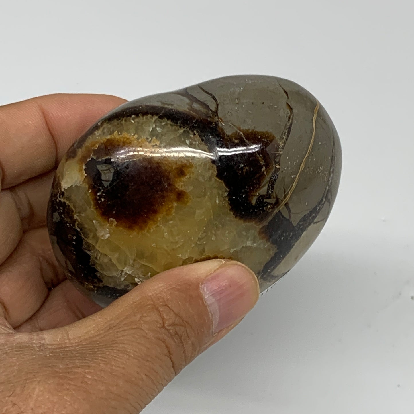 0.58 lbs, 2.6"x2.8"x1.6" Septarian Nodules Heart Polished Healing Crystal, B3103