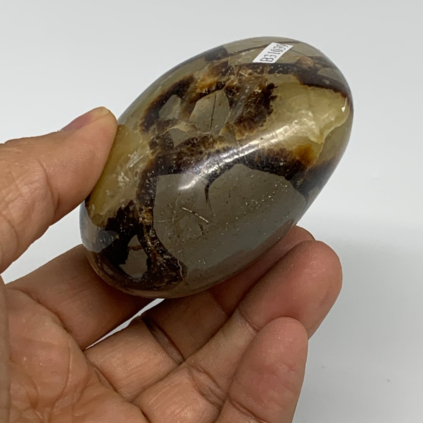 0.58 lbs, 2.6"x2.8"x1.6" Septarian Nodules Heart Polished Healing Crystal, B3103