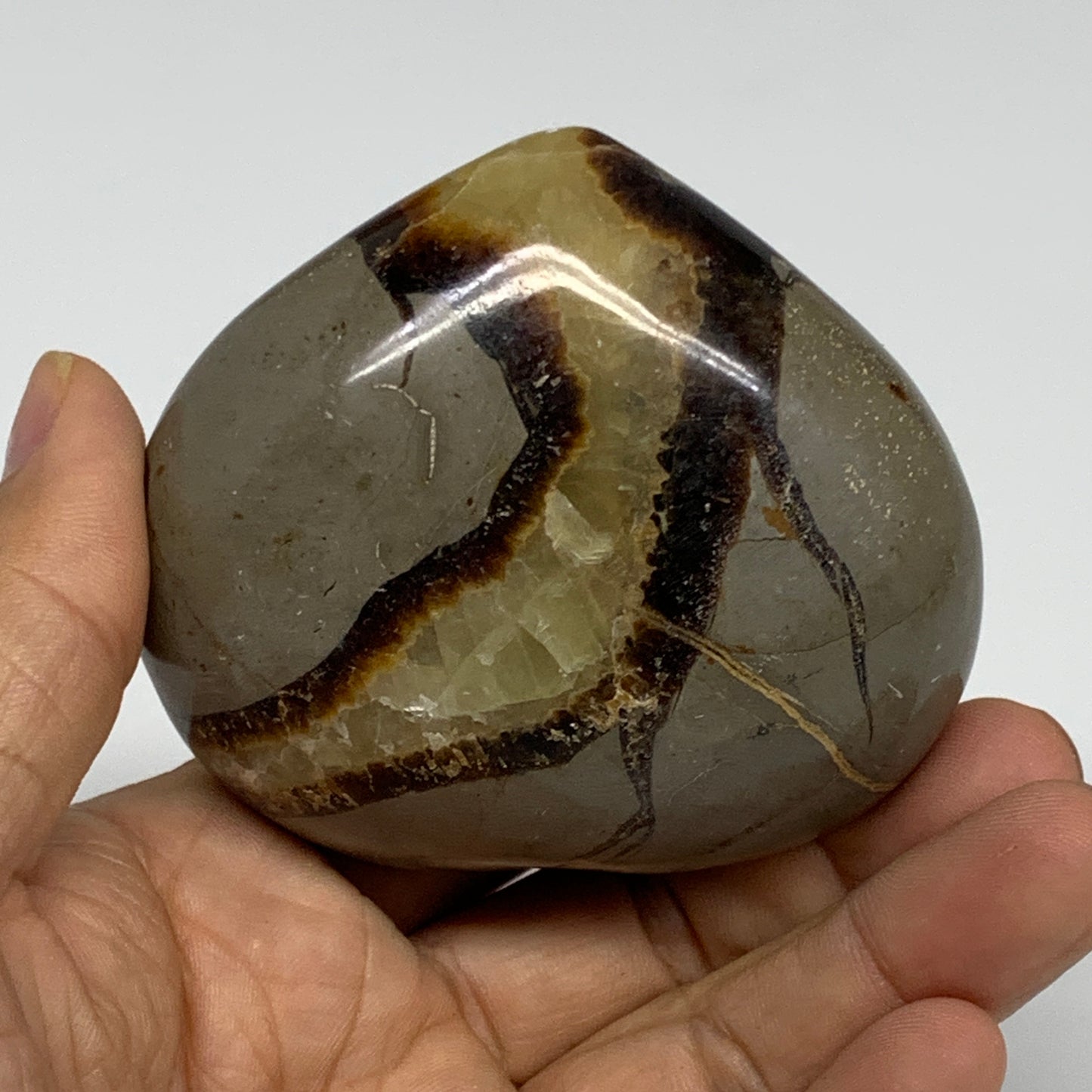 0.58 lbs, 2.6"x2.8"x1.6" Septarian Nodules Heart Polished Healing Crystal, B3103