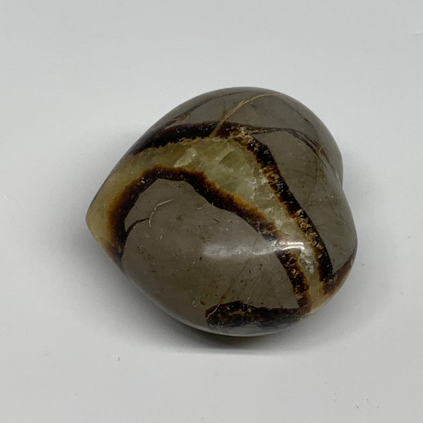 0.58 lbs, 2.6"x2.8"x1.6" Septarian Nodules Heart Polished Healing Crystal, B3103