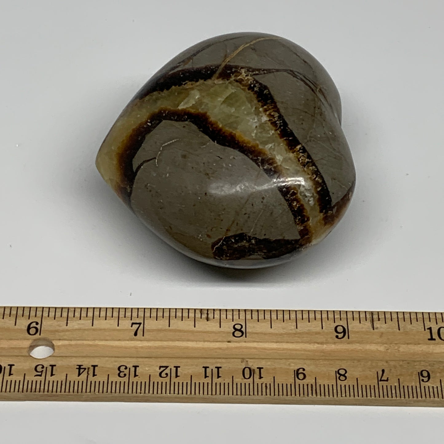 0.58 lbs, 2.6"x2.8"x1.6" Septarian Nodules Heart Polished Healing Crystal, B3103