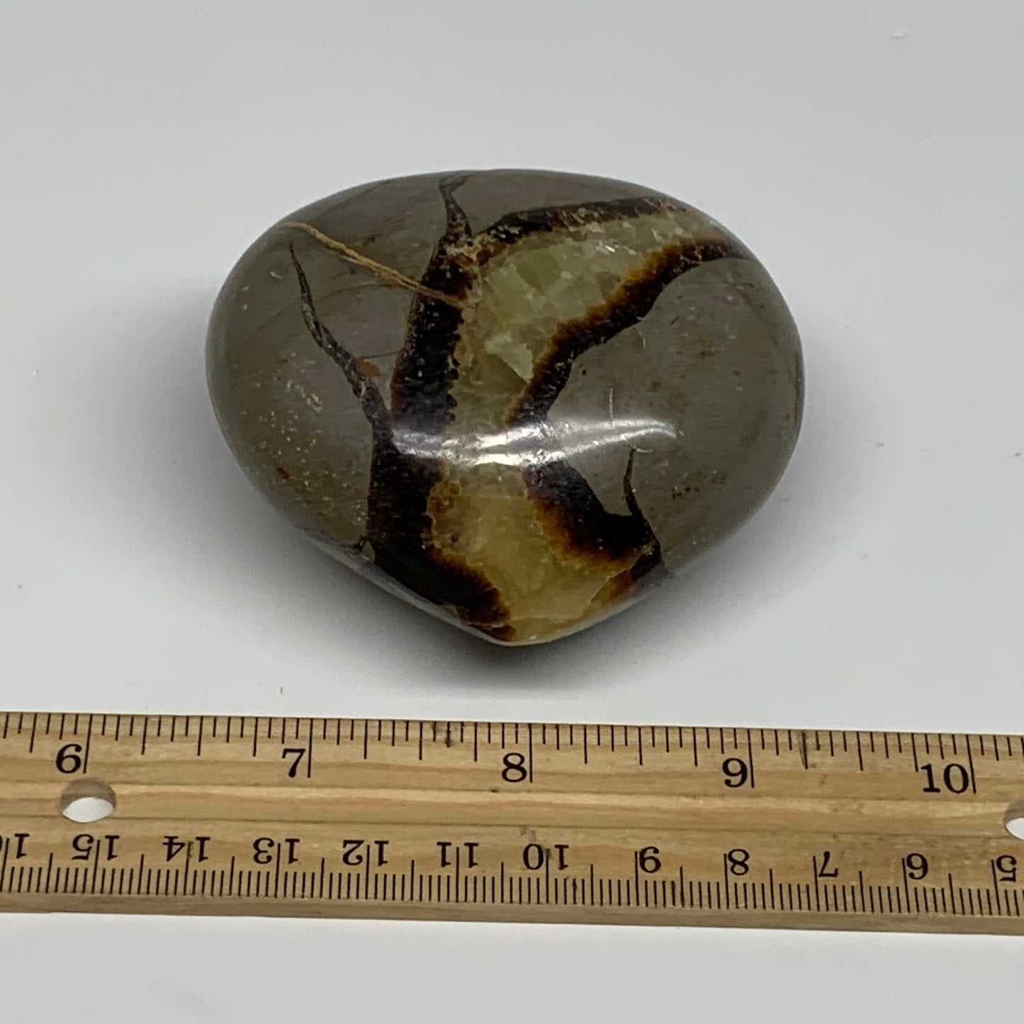 0.58 lbs, 2.6"x2.8"x1.6" Septarian Nodules Heart Polished Healing Crystal, B3103