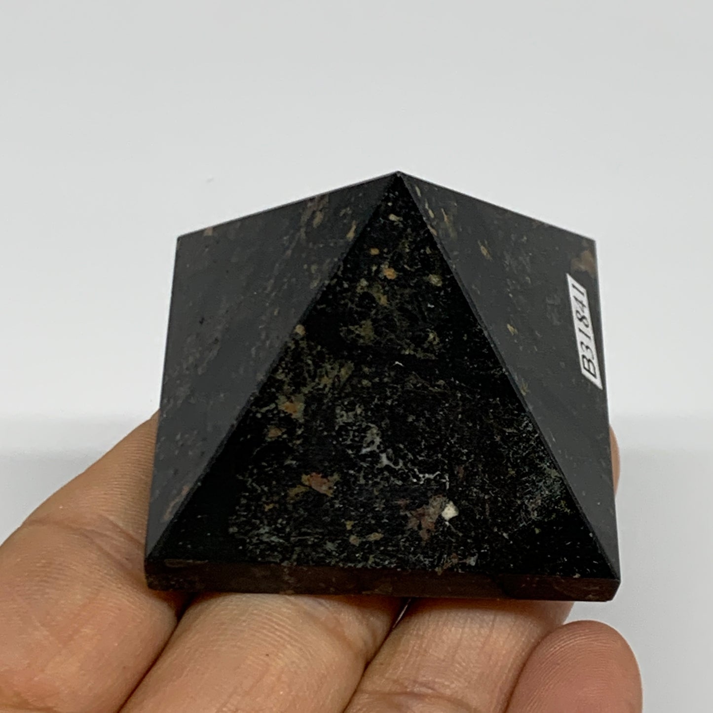 103.8g, 1.4"x1.8"x1.9", Black Tourmaline Pyramid Gemstone,Healing Crystal, B3184