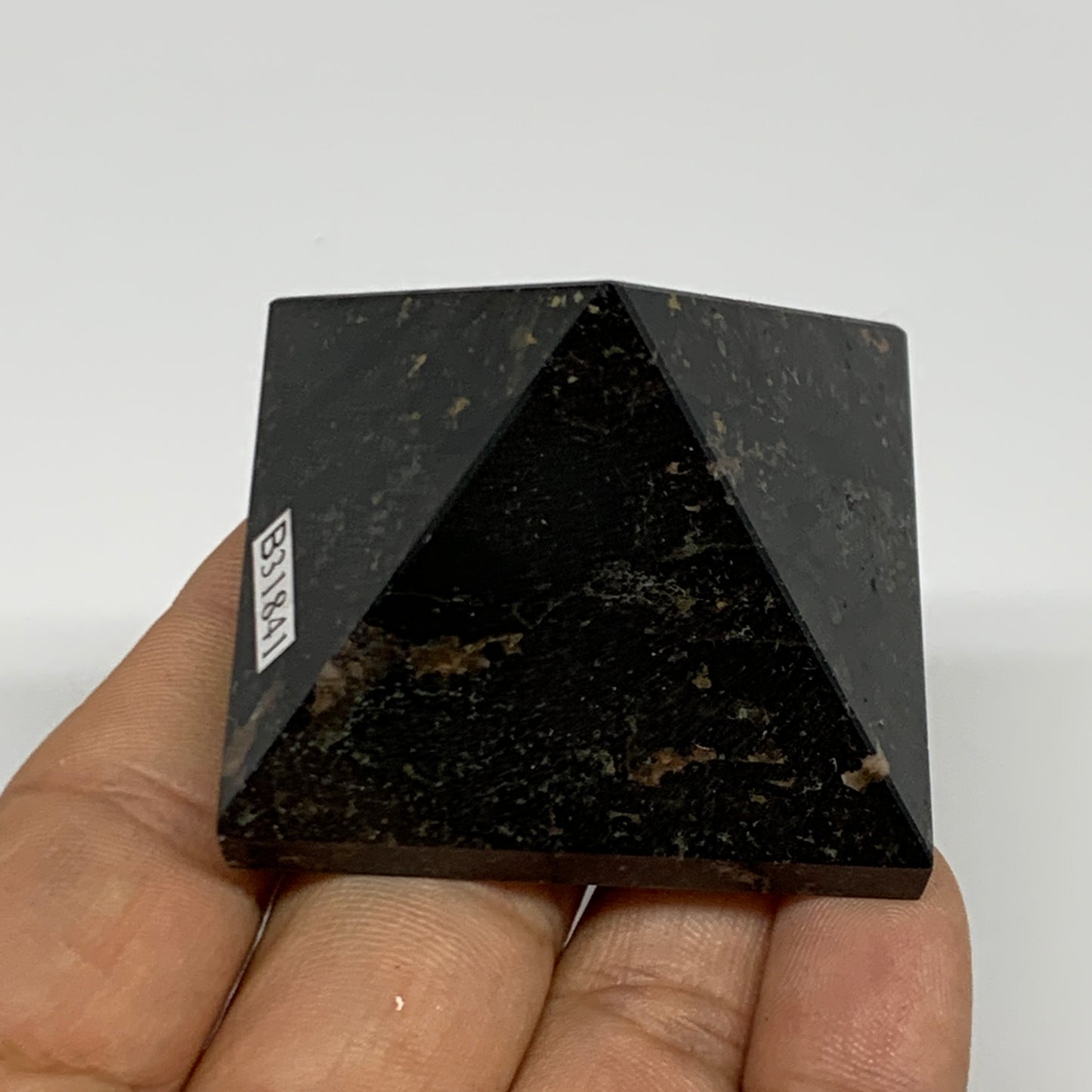 103.8g, 1.4"x1.8"x1.9", Black Tourmaline Pyramid Gemstone,Healing Crystal, B3184