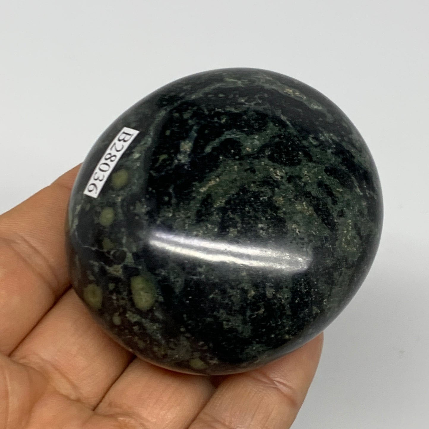 163.7g, 2.4"x2.2"x1.3", Crocodile Kambaba Jasper Palm-Stone @Madagascar, B28036