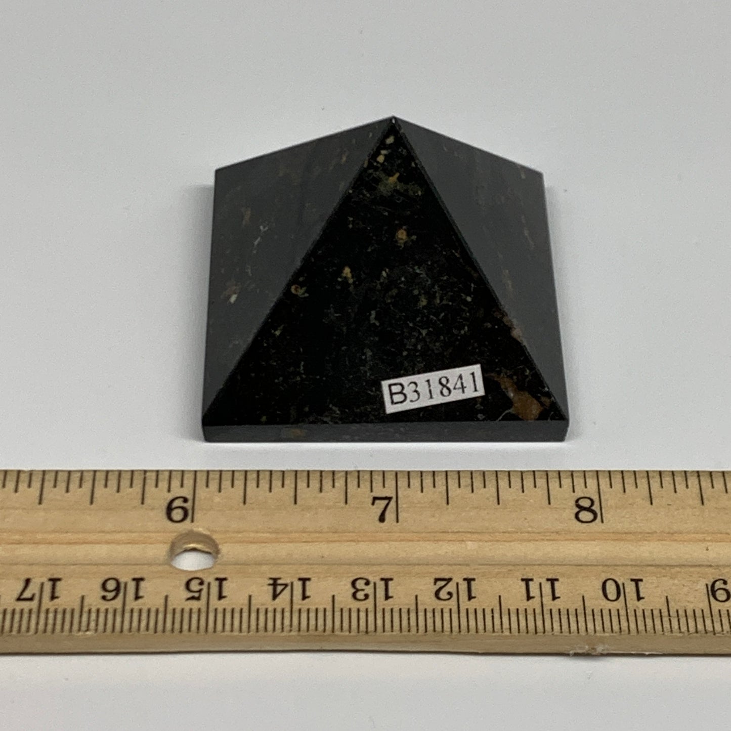 103.8g, 1.4"x1.8"x1.9", Black Tourmaline Pyramid Gemstone,Healing Crystal, B3184