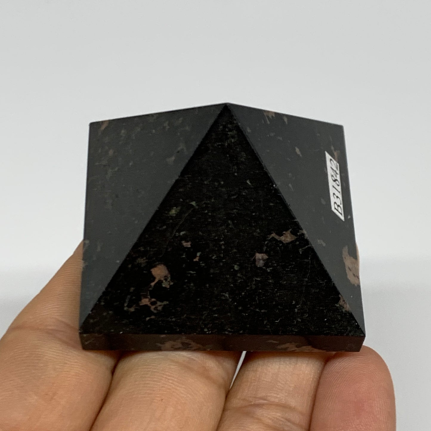 108.9g, 1.4"x1.8"x1.8", Black Tourmaline Pyramid Gemstone,Healing Crystal, B3184
