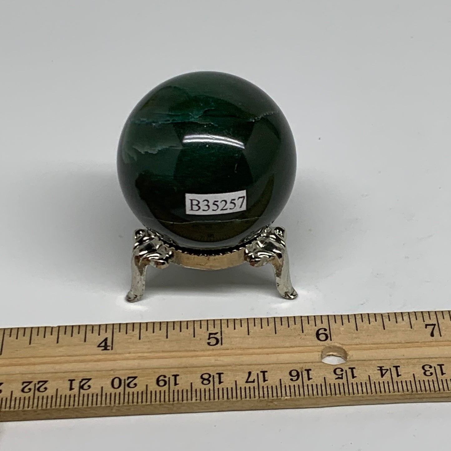 104.8g, 1.7"(42mm) Green Zade Stone Sphere Gemstone,Healing Crystal, B35257