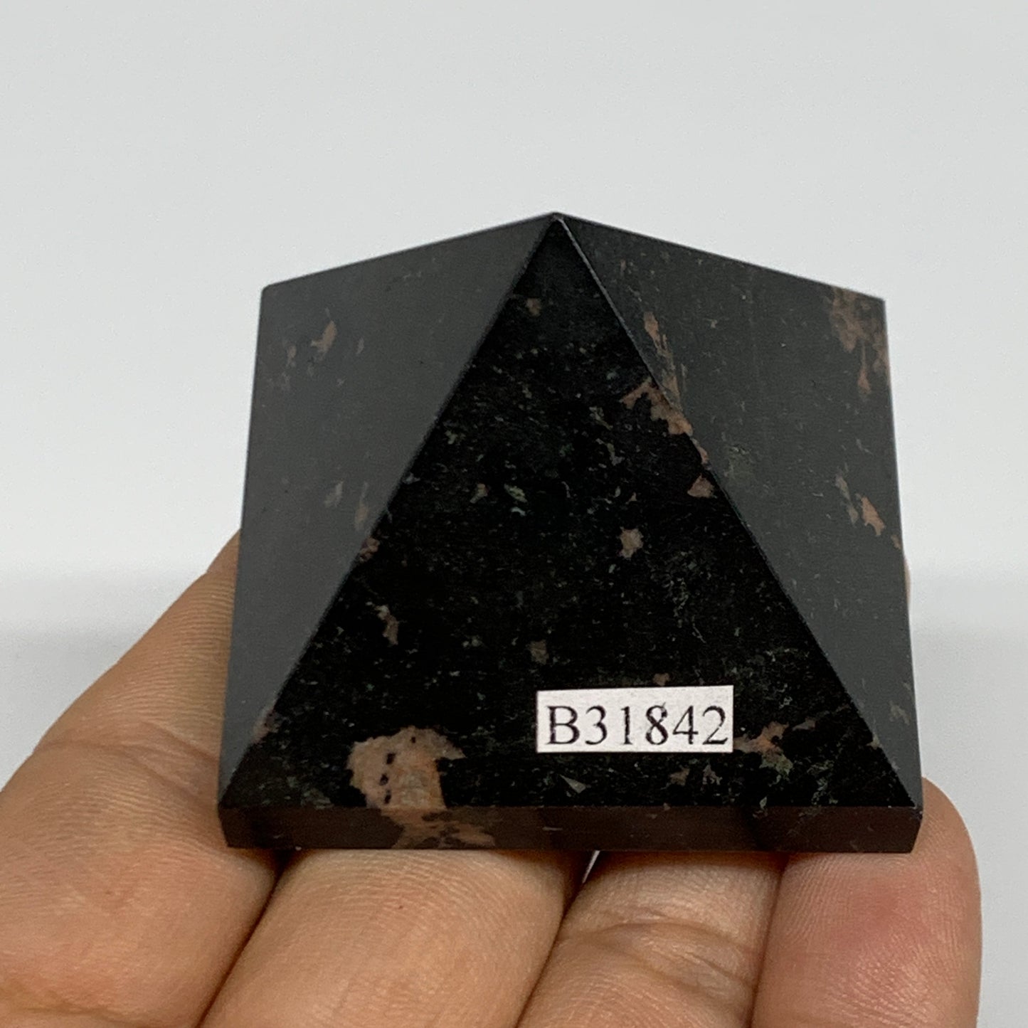108.9g, 1.4"x1.8"x1.8", Black Tourmaline Pyramid Gemstone,Healing Crystal, B3184