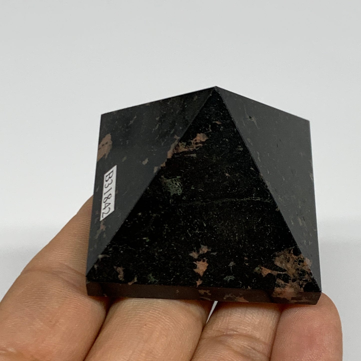 108.9g, 1.4"x1.8"x1.8", Black Tourmaline Pyramid Gemstone,Healing Crystal, B3184