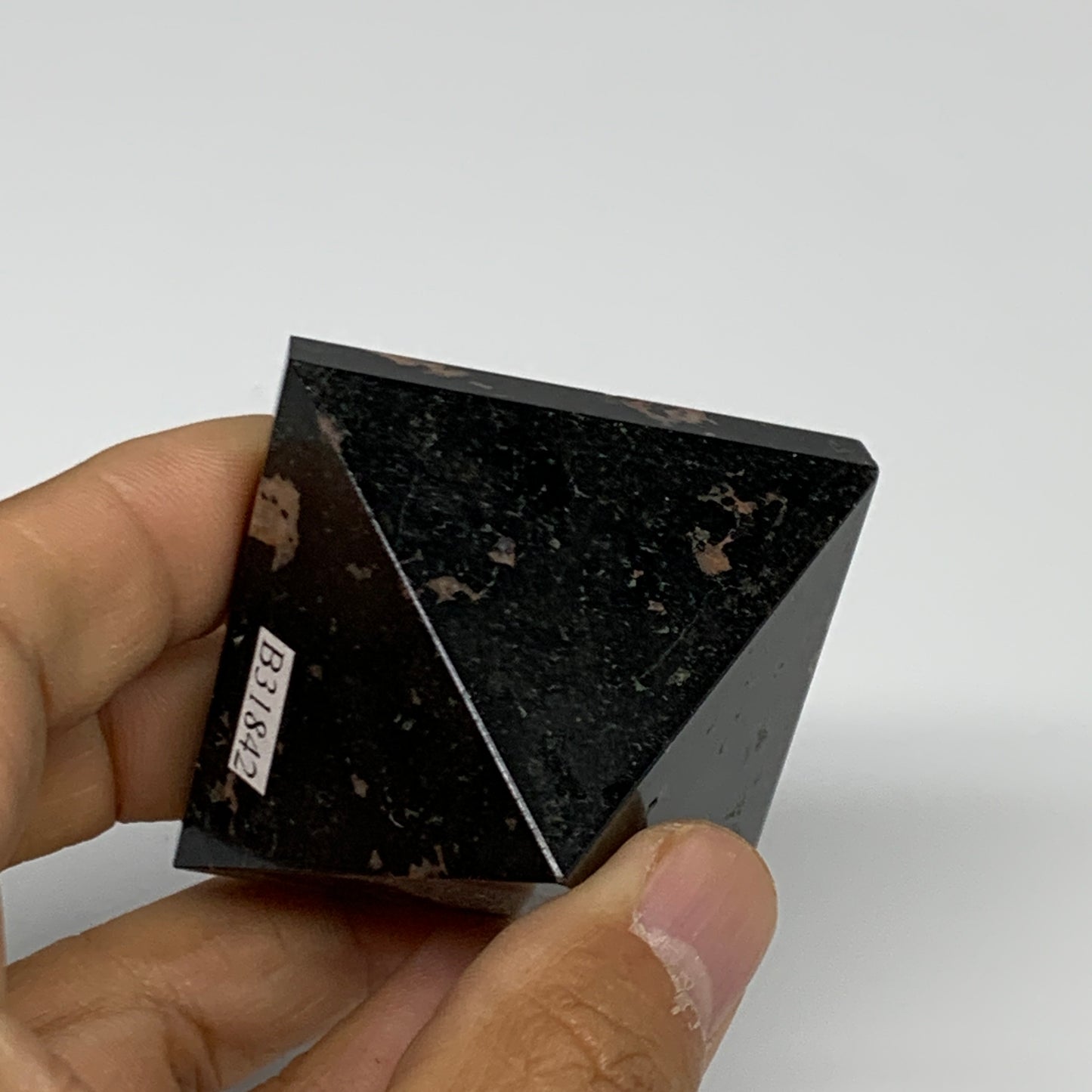 108.9g, 1.4"x1.8"x1.8", Black Tourmaline Pyramid Gemstone,Healing Crystal, B3184