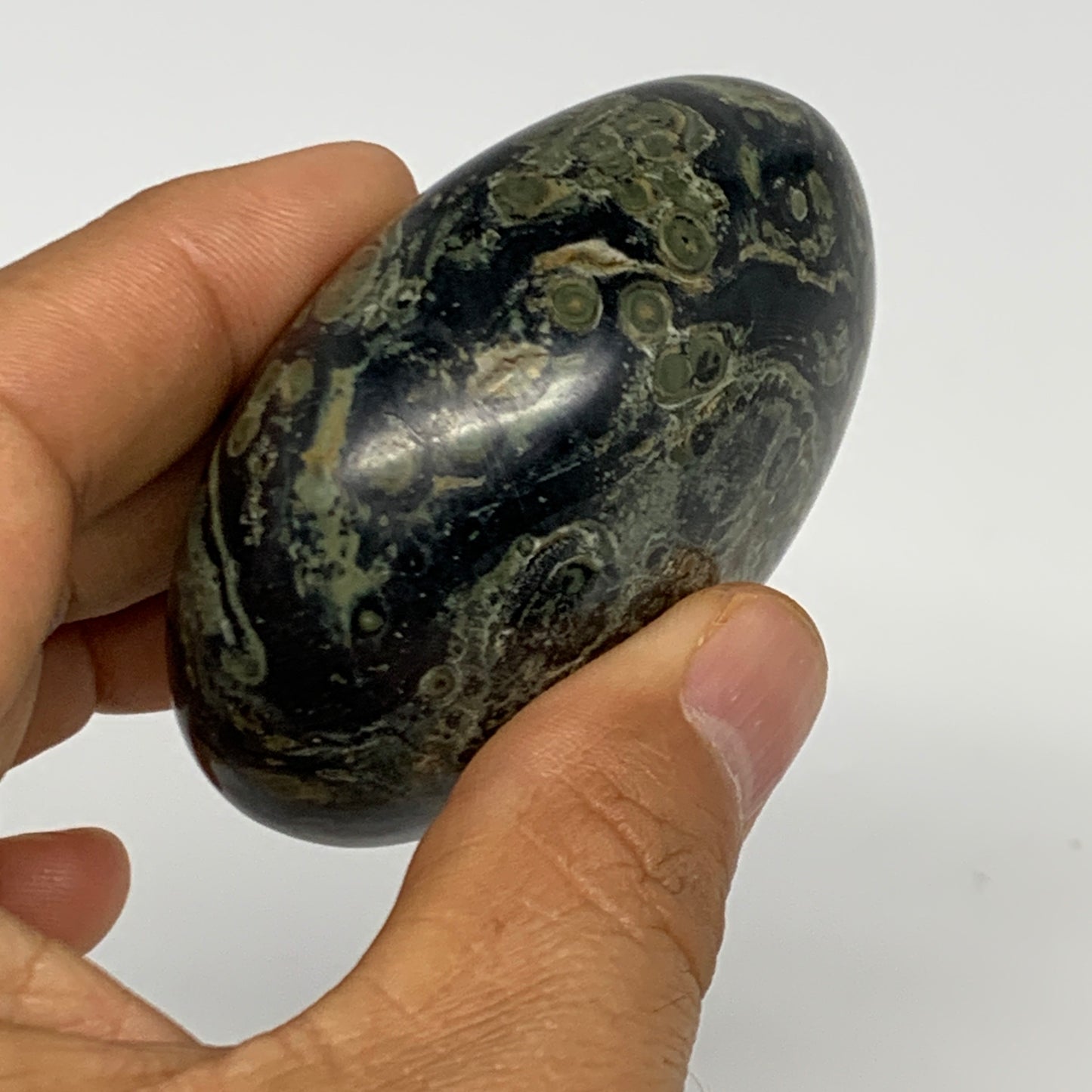 148.9g, 2.5"x2"x1.3", Crocodile Kambaba Jasper Palm-Stone @Madagascar, B28037