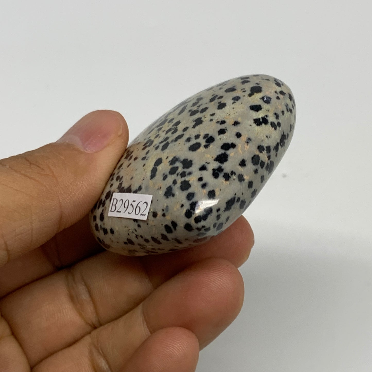 77.6g, 1.9"x2.1"x0.9" Dalmatian Jasper Heart Polished Healing Home Decor, B29562