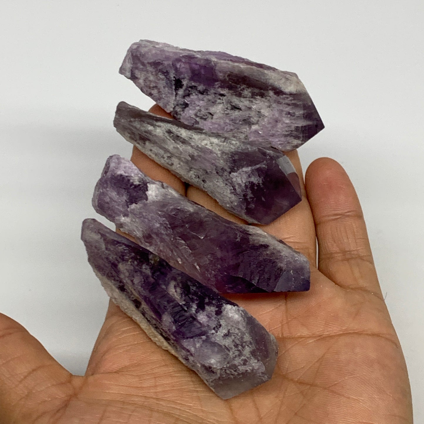 145.2g, 2.5" - 2.8", 4pcs, Amethyst Point Polished Rough lower part @Brazil, B28
