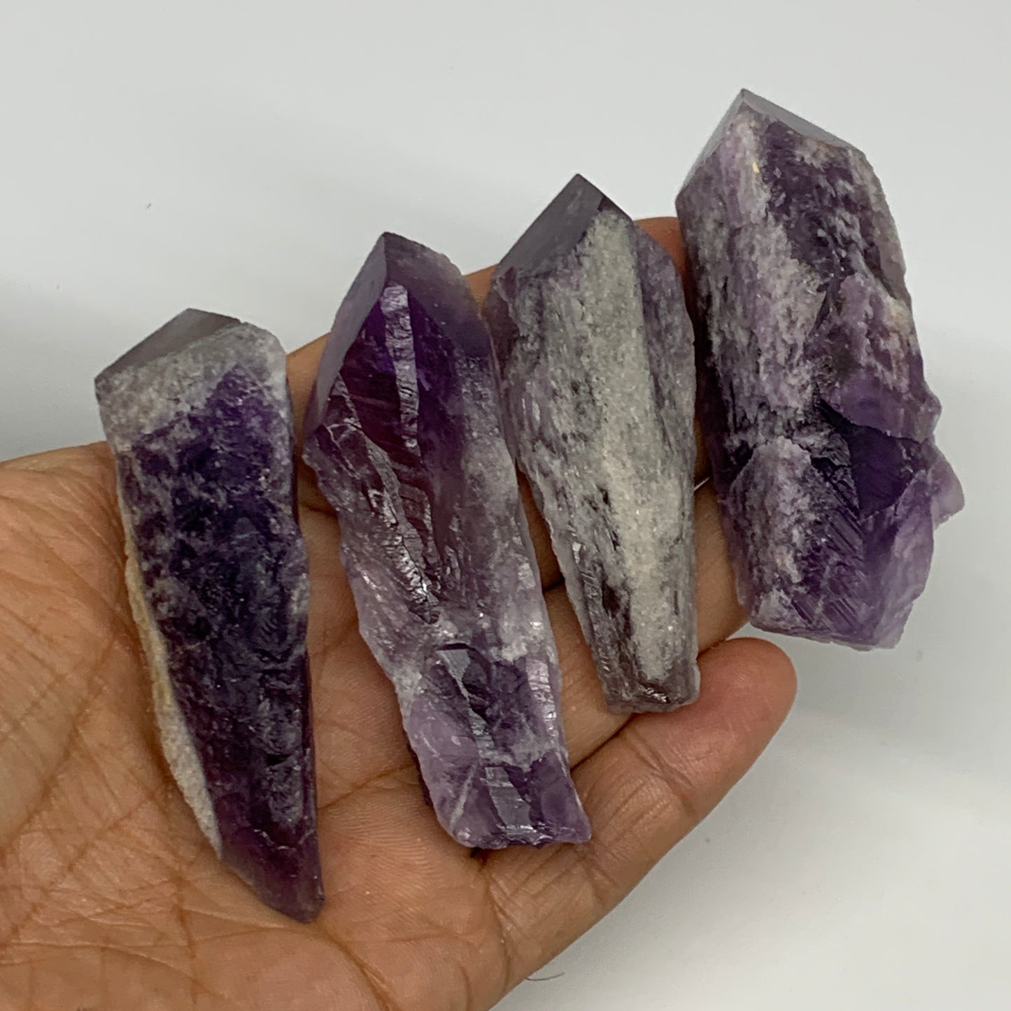 145.2g, 2.5" - 2.8", 4pcs, Amethyst Point Polished Rough lower part @Brazil, B28