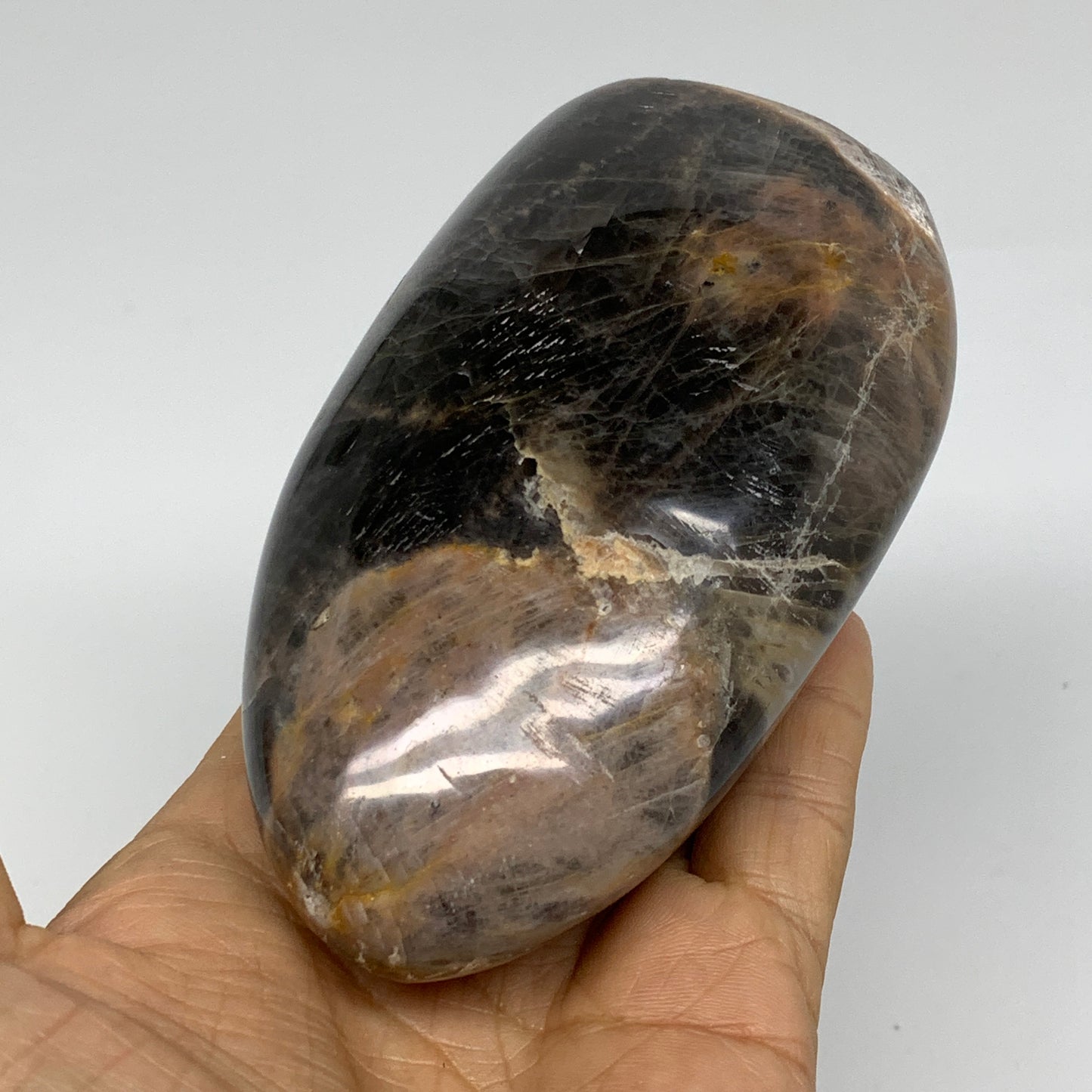 1.09 lbs, 4.4"x2.7"x1.8", Black Moonstone Freeform Polished Crystal, B37513