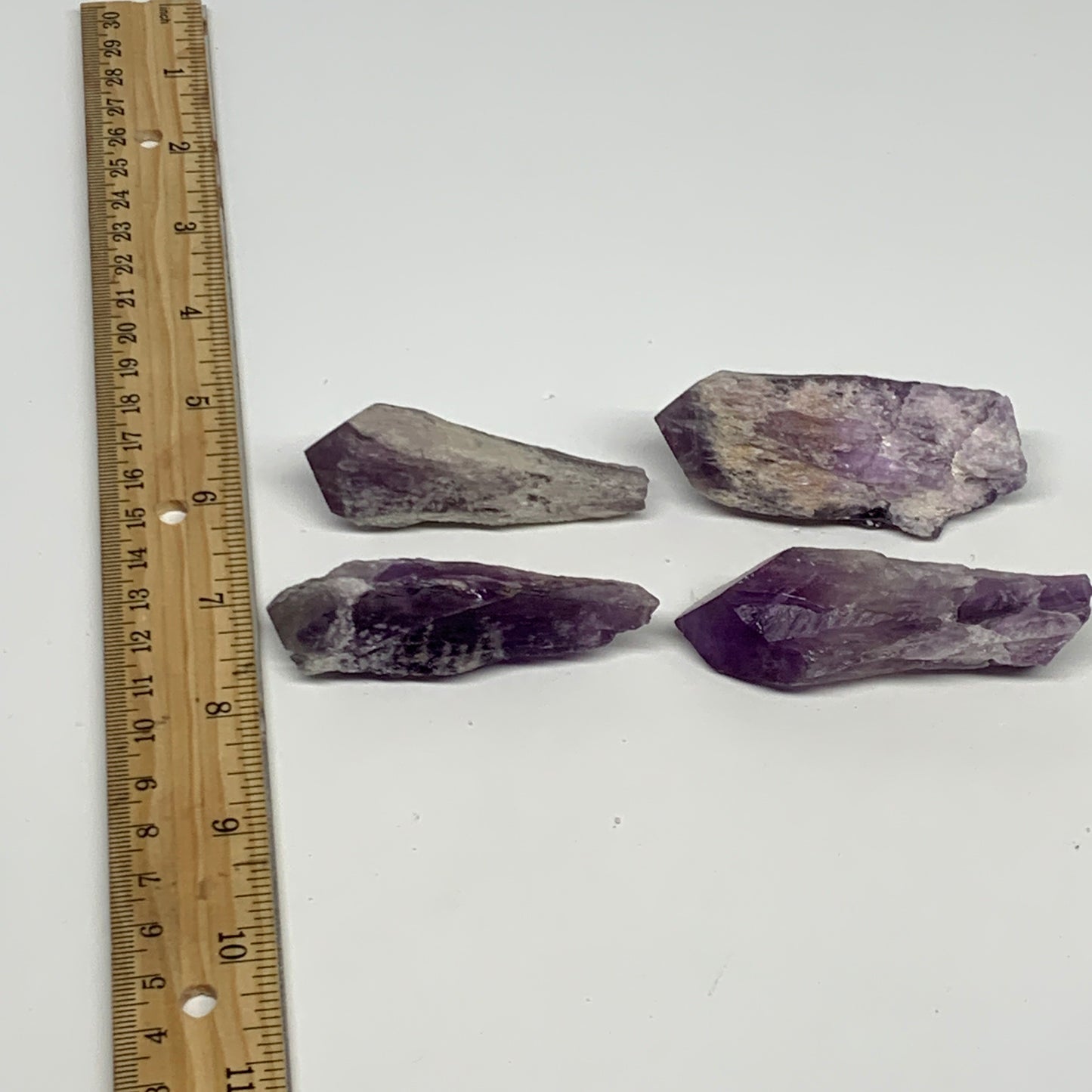 145.2g, 2.5" - 2.8", 4pcs, Amethyst Point Polished Rough lower part @Brazil, B28