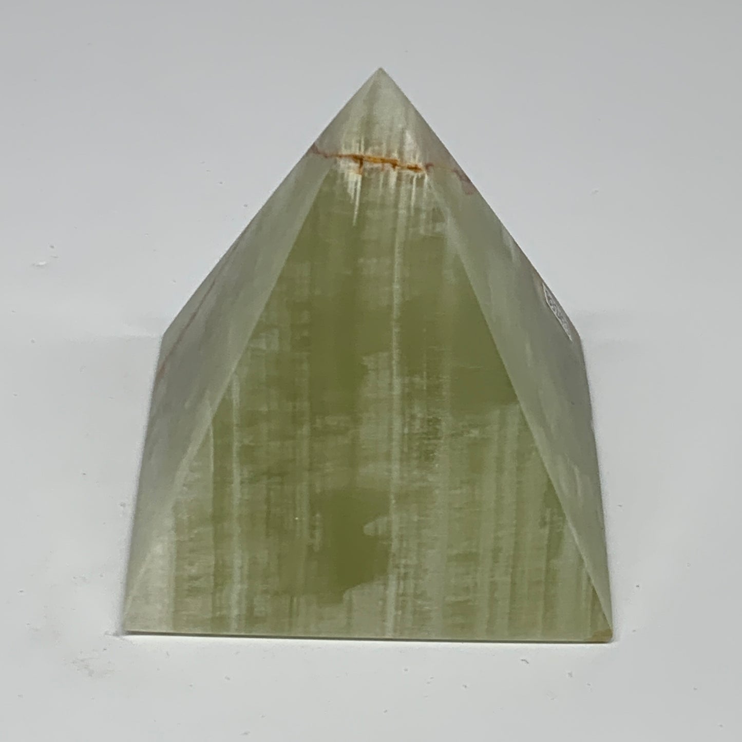 0.9 lbs, 3"x2.9"x2.9", Green Onyx Pyramid Gemstone Crystal, B32473