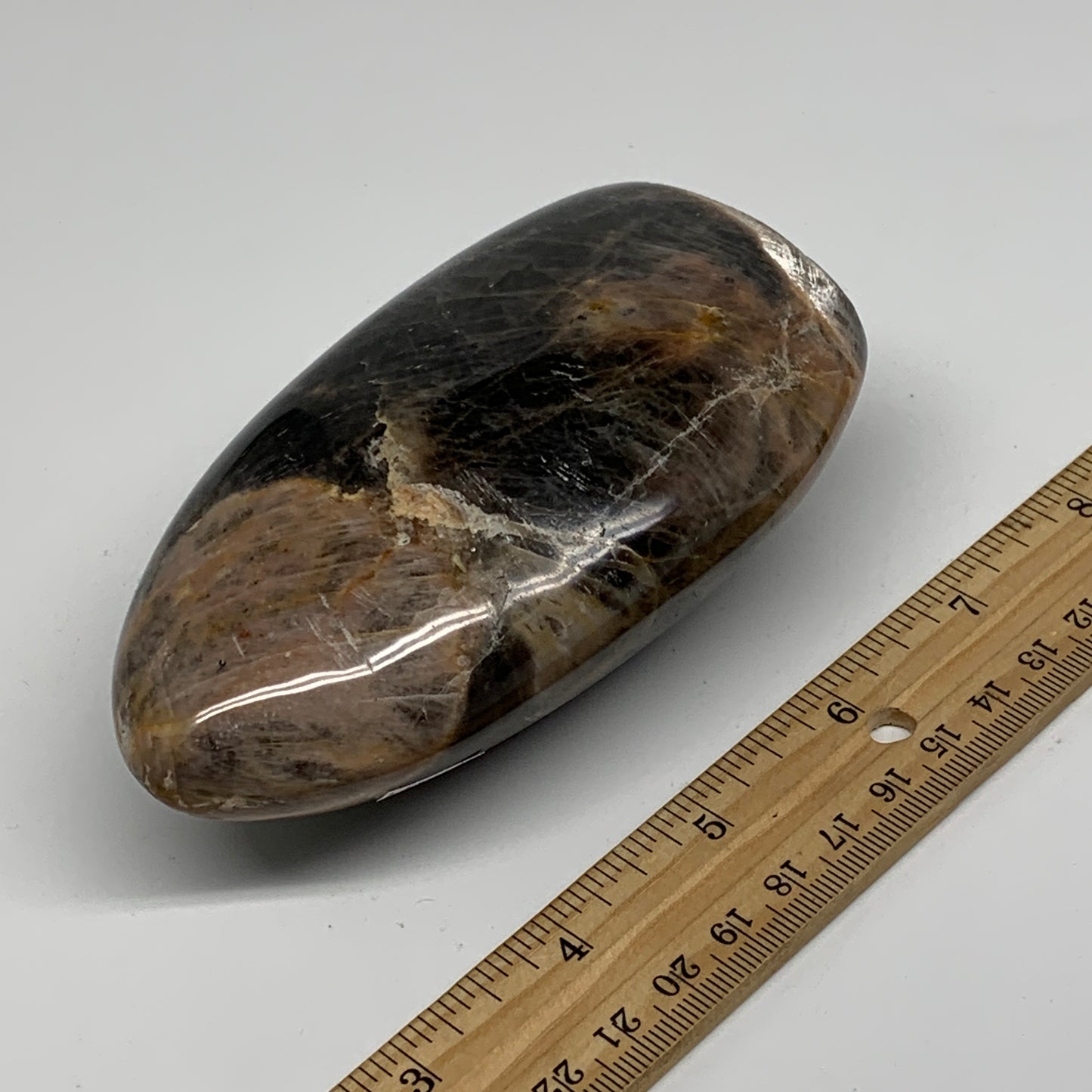 1.09 lbs, 4.4"x2.7"x1.8", Black Moonstone Freeform Polished Crystal, B37513