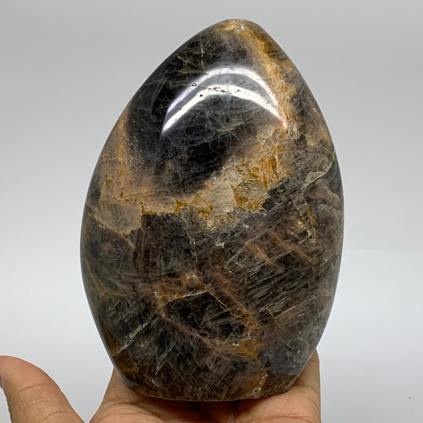1.79 lbs, 5"x3.5"x2.1", Black Moonstone Freeform Polished Crystal, B37514