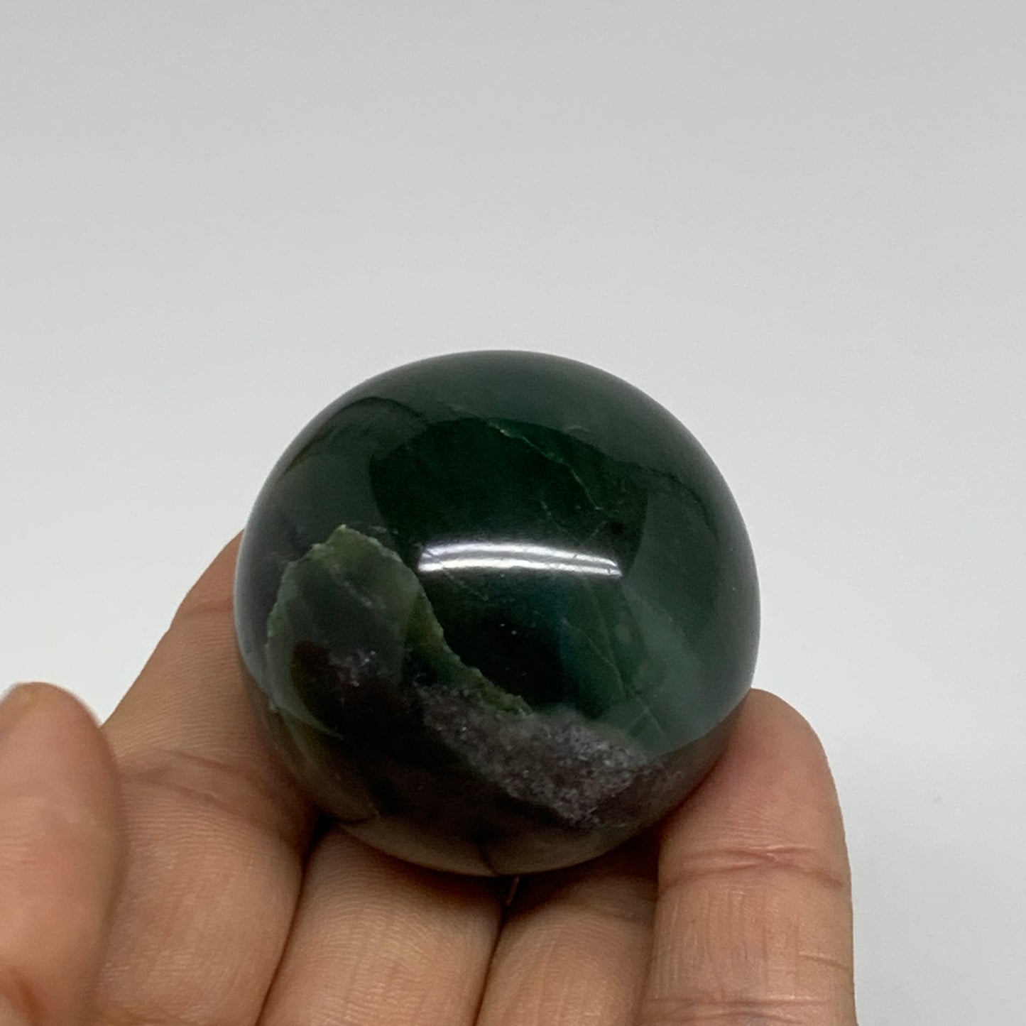 93g, 1.6"(40mm) Green Zade Stone Sphere Gemstone,Healing Crystal, B35260