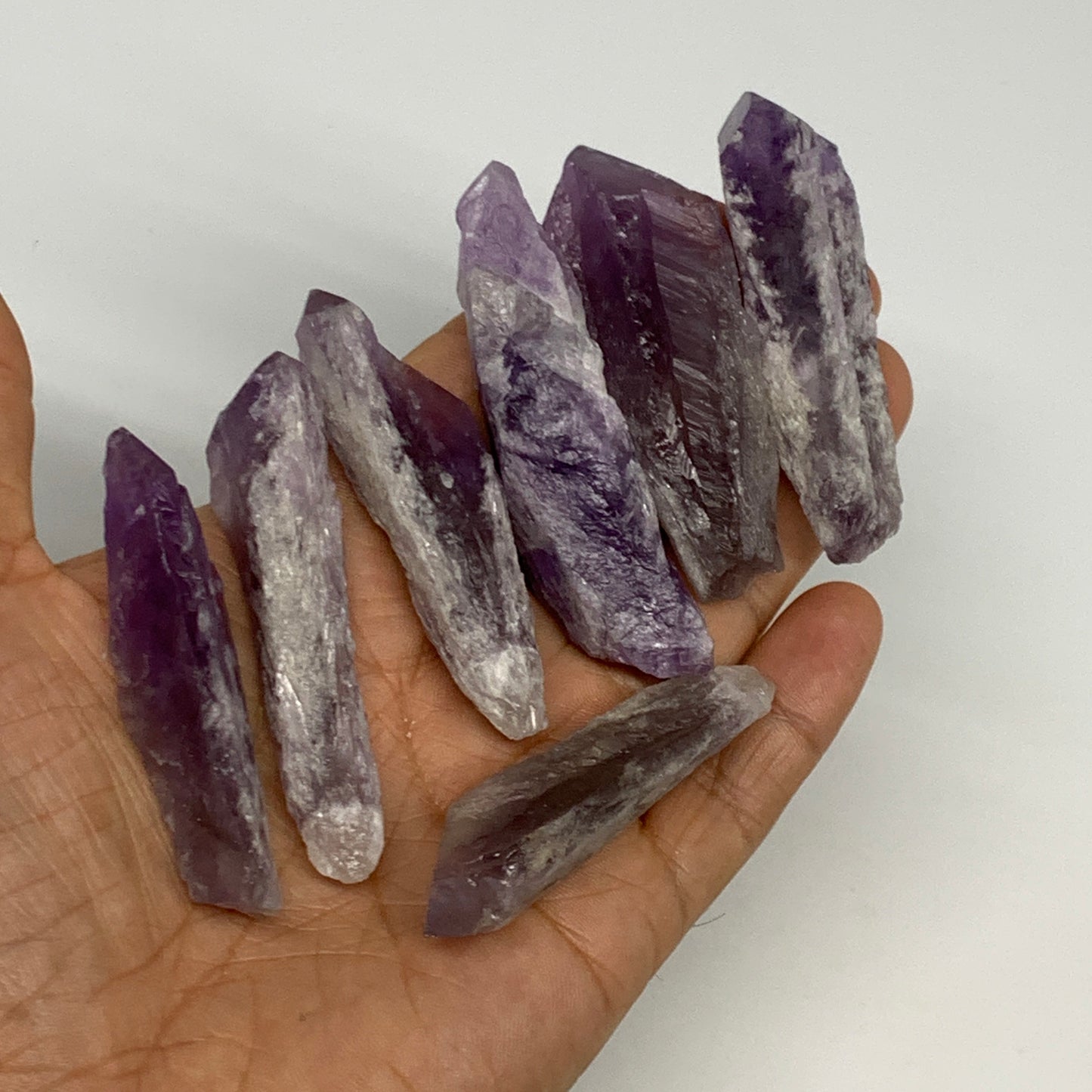 122.8g, 2.3" - 2.7", 7pcs, Amethyst Point Polished Rough lower part @Brazil, B28