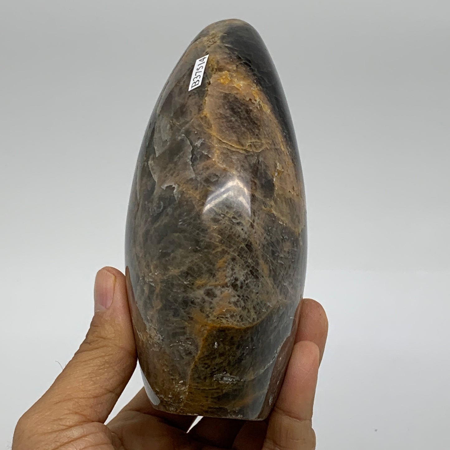 1.79 lbs, 5"x3.5"x2.1", Black Moonstone Freeform Polished Crystal, B37514