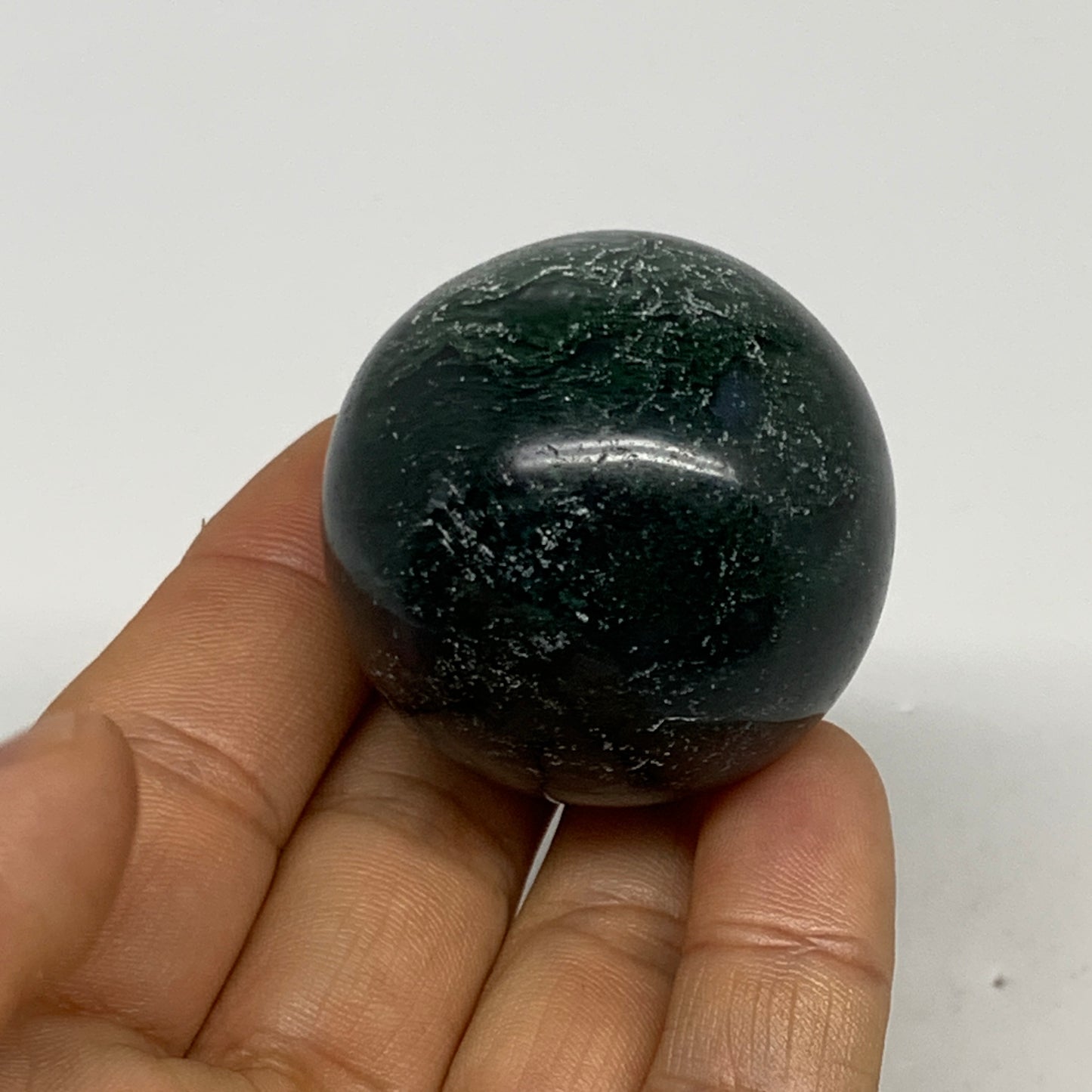 95.4g,1.6"(41mm), Natural Moss Agate Sphere Ball Gemstone @India,B29565