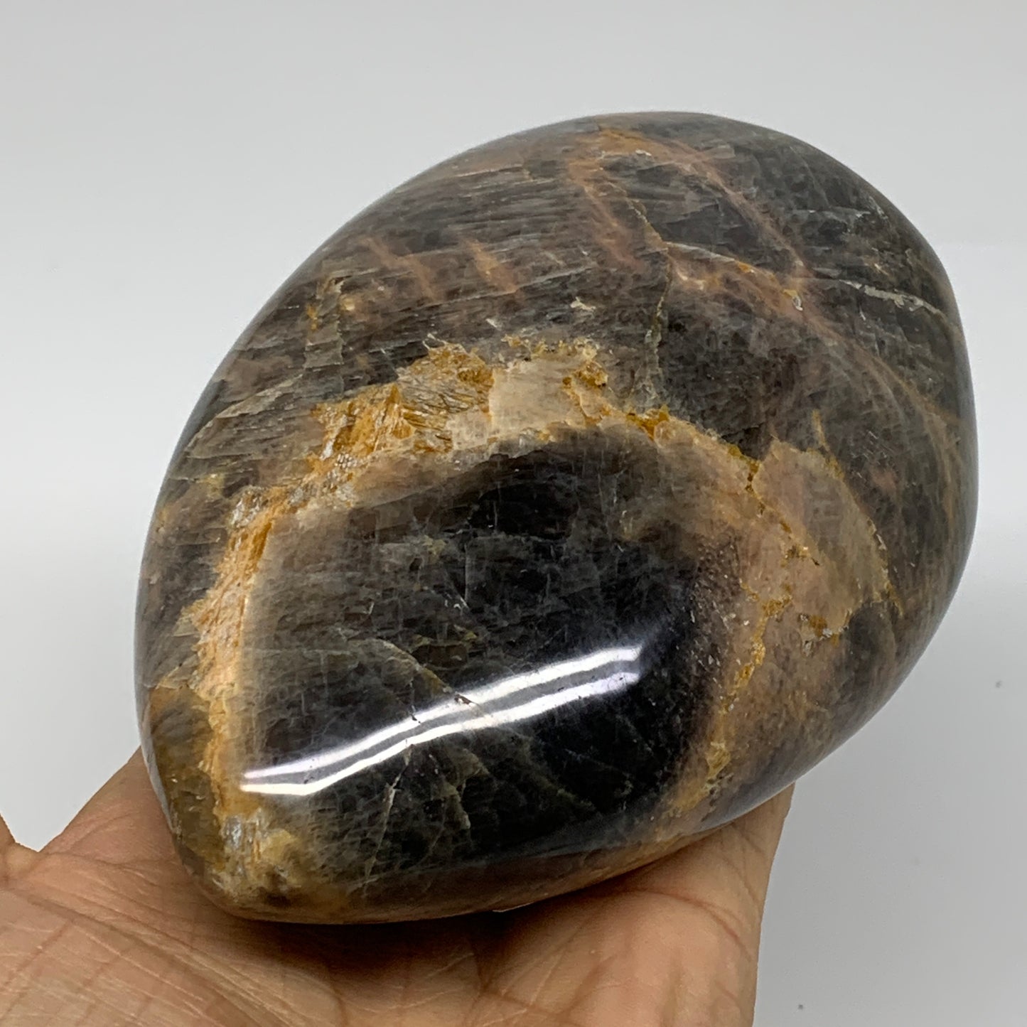 1.79 lbs, 5"x3.5"x2.1", Black Moonstone Freeform Polished Crystal, B37514