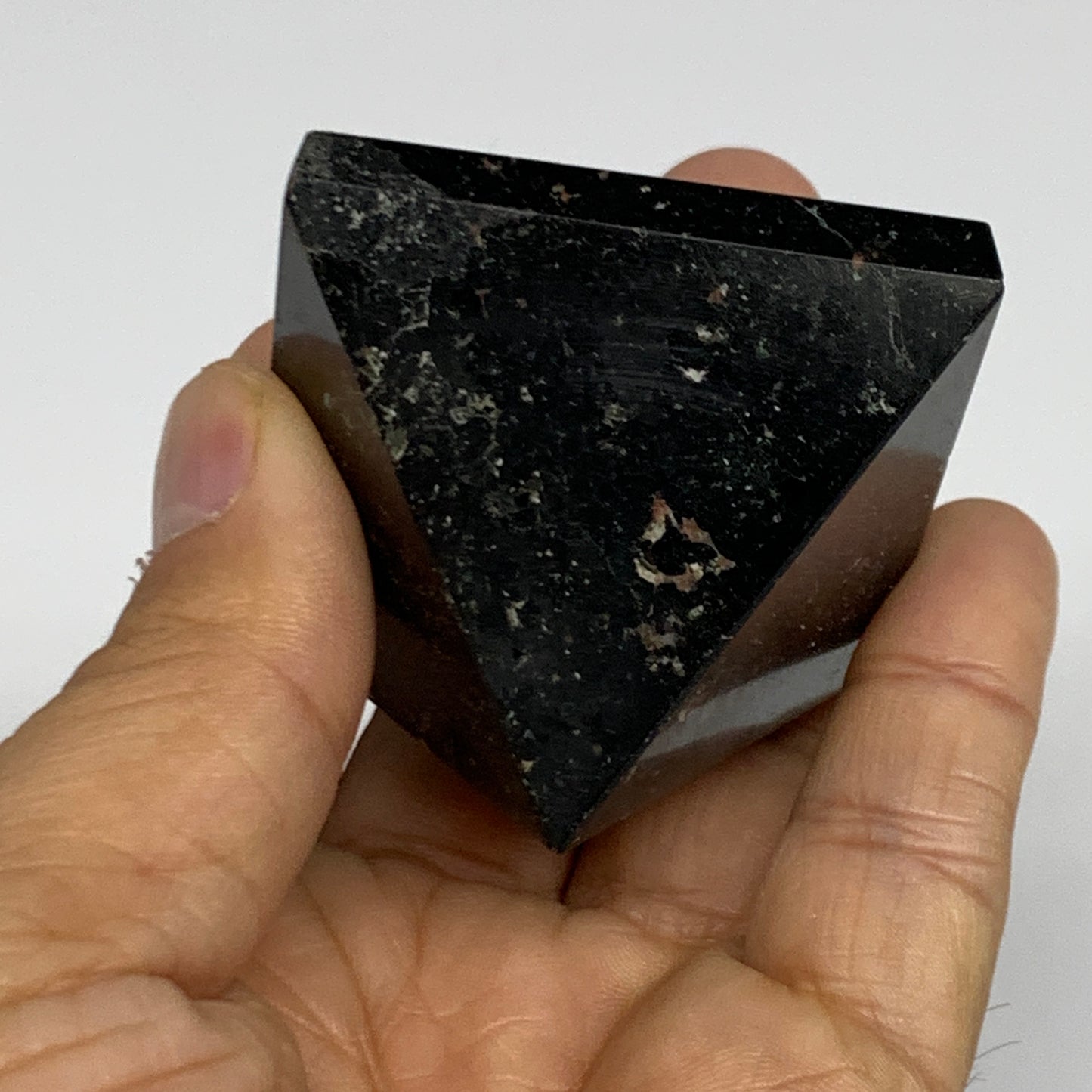 115.5g, 1.5"x1.9"x1.9", Black Tourmaline Pyramid Gemstone,Healing Crystal, B3184
