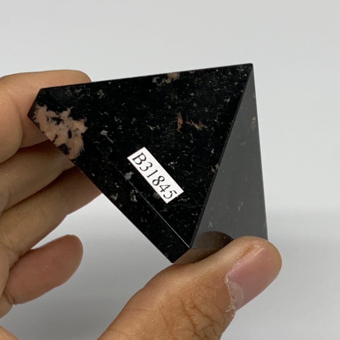 115.5g, 1.5"x1.9"x1.9", Black Tourmaline Pyramid Gemstone,Healing Crystal, B3184