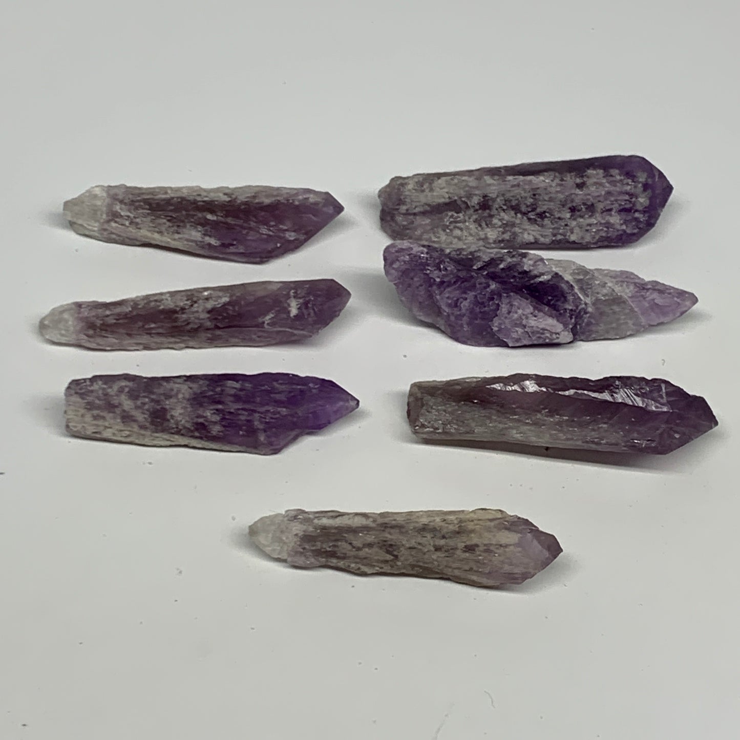 122.8g, 2.3" - 2.7", 7pcs, Amethyst Point Polished Rough lower part @Brazil, B28
