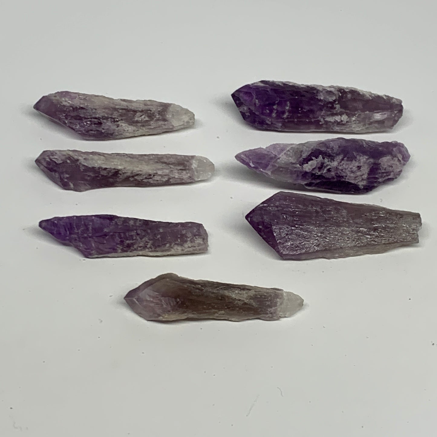 122.8g, 2.3" - 2.7", 7pcs, Amethyst Point Polished Rough lower part @Brazil, B28