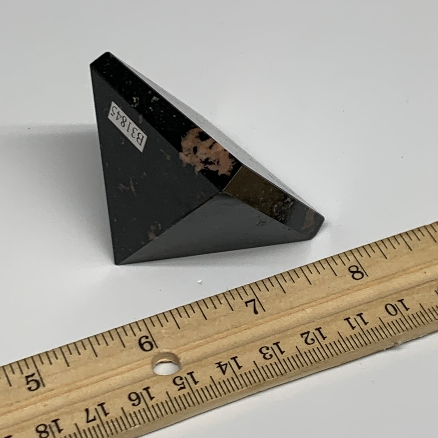 115.5g, 1.5"x1.9"x1.9", Black Tourmaline Pyramid Gemstone,Healing Crystal, B3184