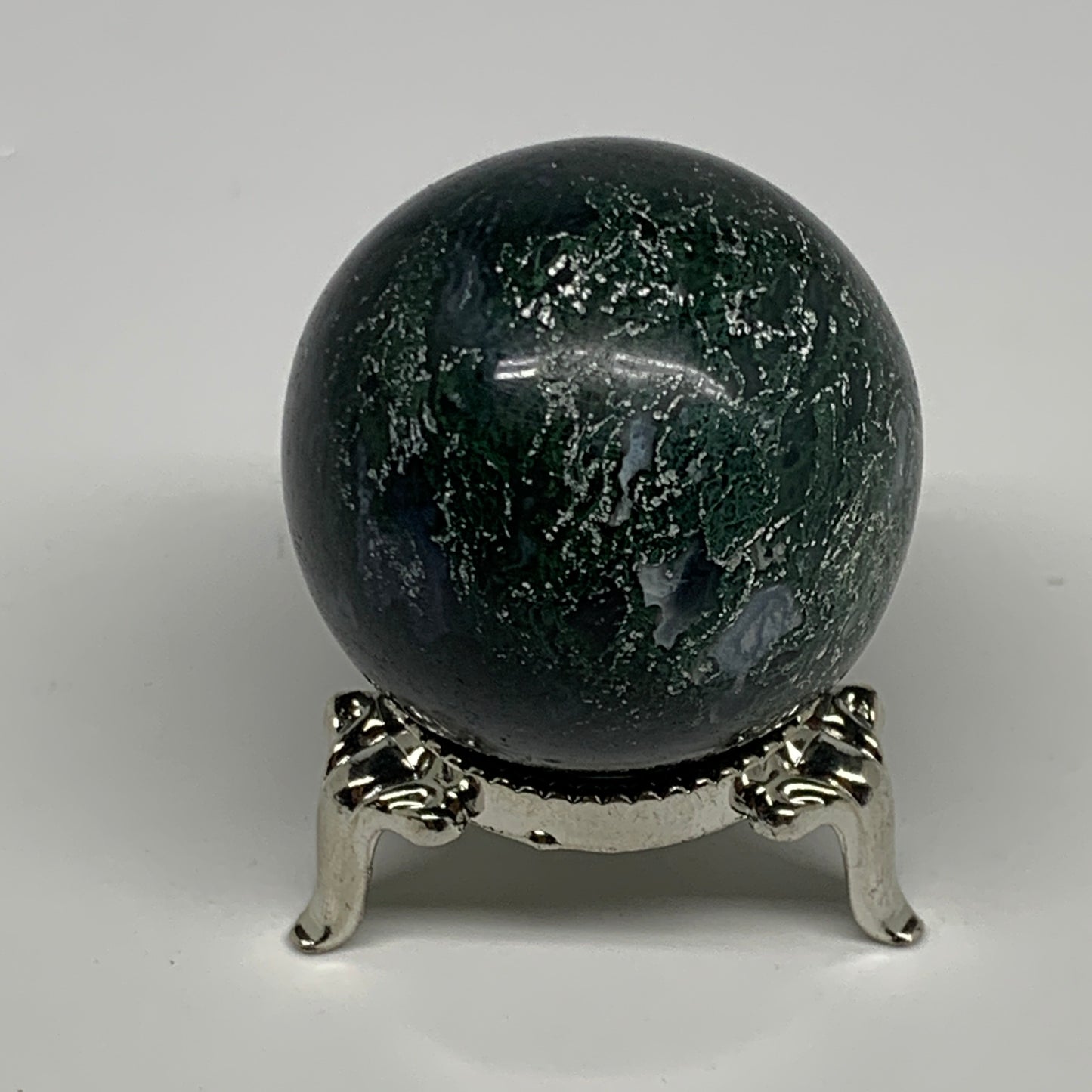 95.4g,1.6"(41mm), Natural Moss Agate Sphere Ball Gemstone @India,B29565