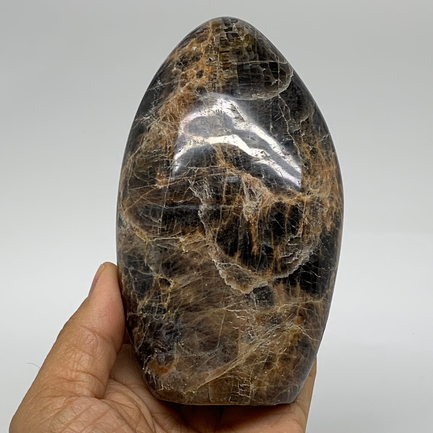 1.4 lbs, 4.9"x2.9"x2", Black Moonstone Freeform Polished Crystal, B37515