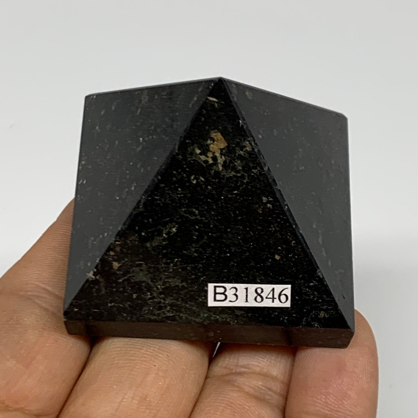 119.4g, 1.5"x1.8"x1.8", Black Tourmaline Pyramid Gemstone,Healing Crystal, B3184