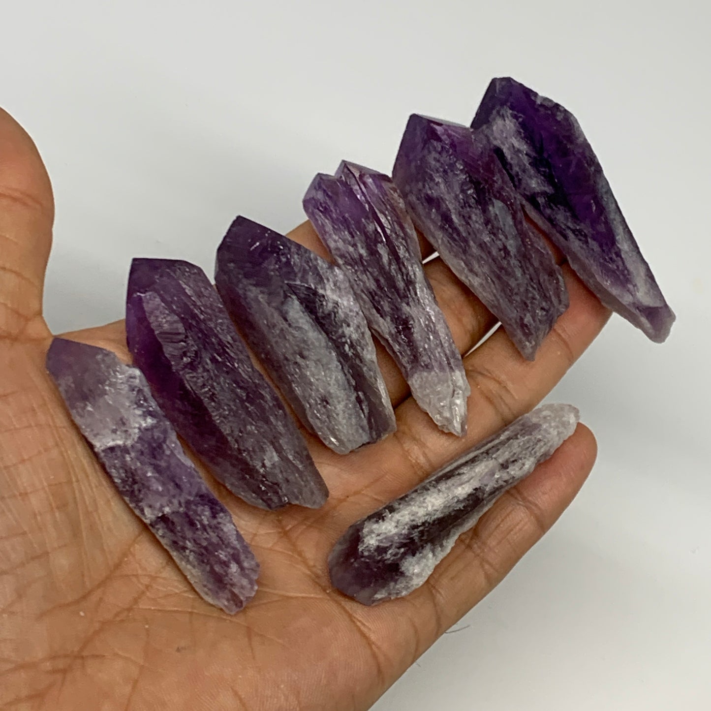 132.9g, 1.9" - 2.5", 7pcs, Amethyst Point Polished Rough lower part @Brazil, B28