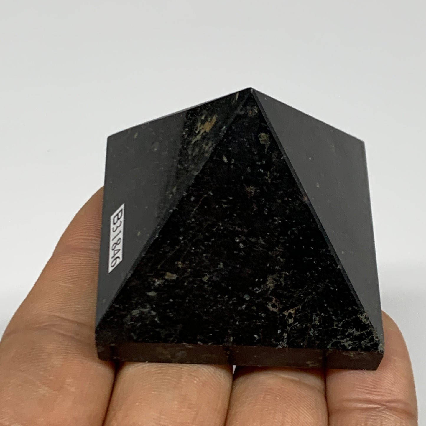 119.4g, 1.5"x1.8"x1.8", Black Tourmaline Pyramid Gemstone,Healing Crystal, B3184
