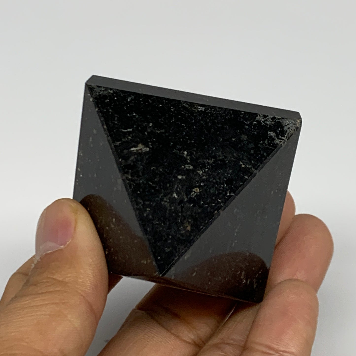 119.4g, 1.5"x1.8"x1.8", Black Tourmaline Pyramid Gemstone,Healing Crystal, B3184