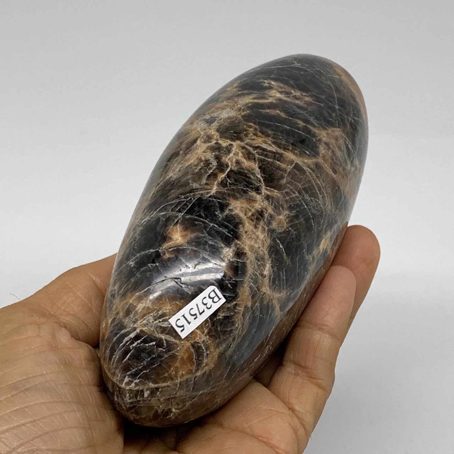 1.4 lbs, 4.9"x2.9"x2", Black Moonstone Freeform Polished Crystal, B37515